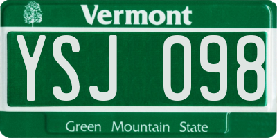 VT license plate YSJ098