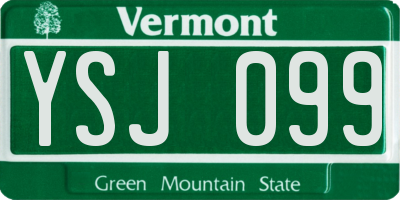 VT license plate YSJ099