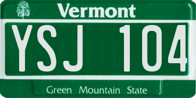 VT license plate YSJ104
