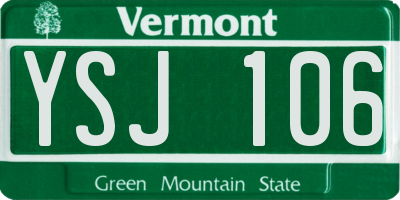 VT license plate YSJ106
