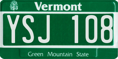 VT license plate YSJ108