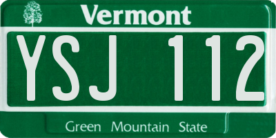 VT license plate YSJ112