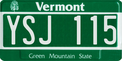VT license plate YSJ115