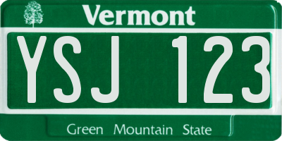 VT license plate YSJ123