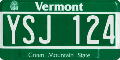 VT license plate YSJ124
