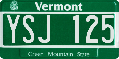 VT license plate YSJ125