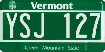 VT license plate YSJ127