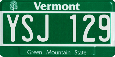 VT license plate YSJ129