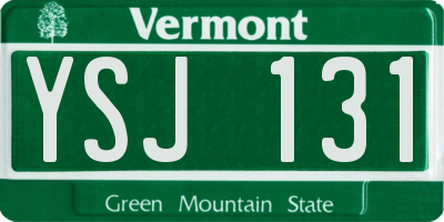 VT license plate YSJ131