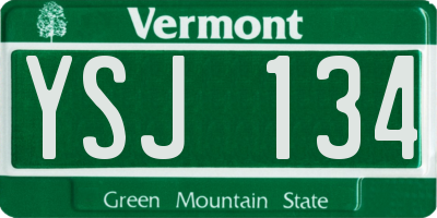 VT license plate YSJ134