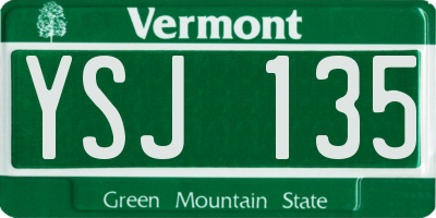 VT license plate YSJ135