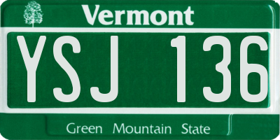 VT license plate YSJ136