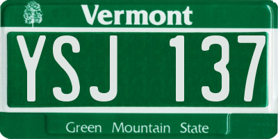 VT license plate YSJ137