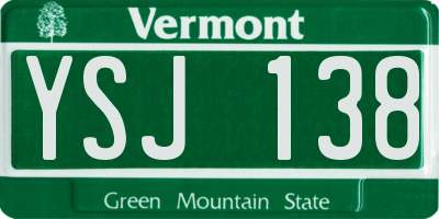 VT license plate YSJ138