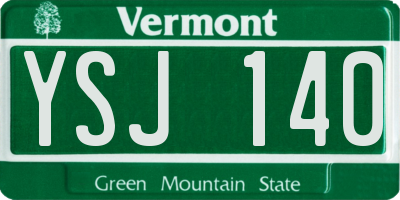 VT license plate YSJ140