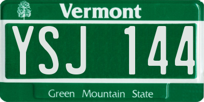 VT license plate YSJ144