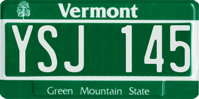 VT license plate YSJ145
