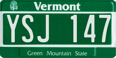VT license plate YSJ147