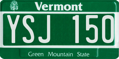 VT license plate YSJ150