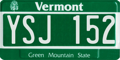 VT license plate YSJ152
