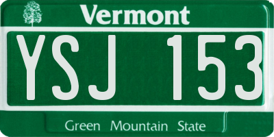 VT license plate YSJ153