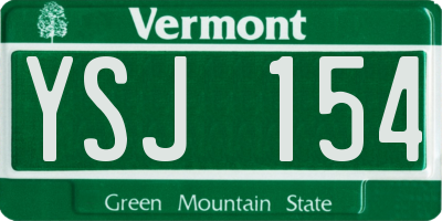 VT license plate YSJ154