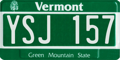 VT license plate YSJ157