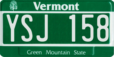 VT license plate YSJ158