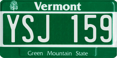 VT license plate YSJ159