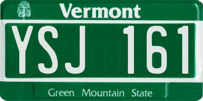 VT license plate YSJ161
