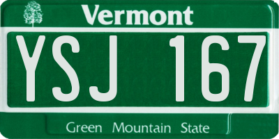 VT license plate YSJ167