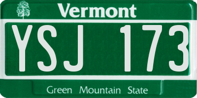 VT license plate YSJ173