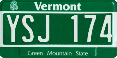 VT license plate YSJ174