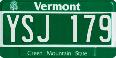 VT license plate YSJ179