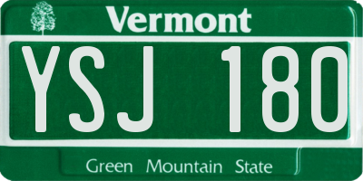 VT license plate YSJ180