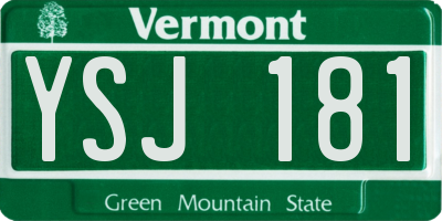 VT license plate YSJ181