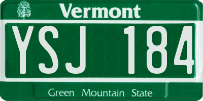 VT license plate YSJ184