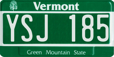 VT license plate YSJ185