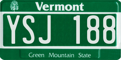 VT license plate YSJ188