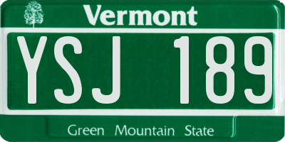 VT license plate YSJ189