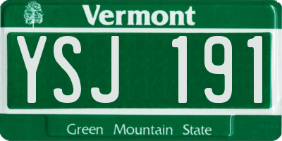 VT license plate YSJ191
