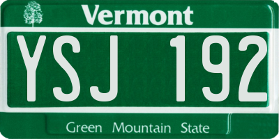 VT license plate YSJ192