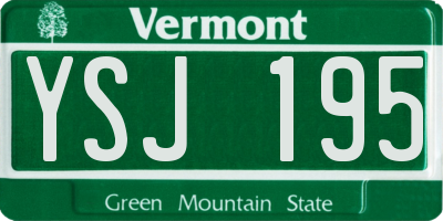 VT license plate YSJ195