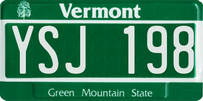 VT license plate YSJ198