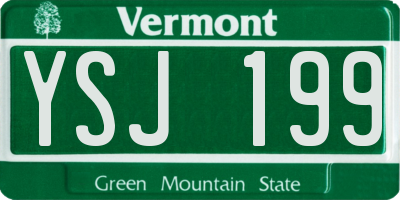 VT license plate YSJ199
