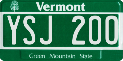 VT license plate YSJ200