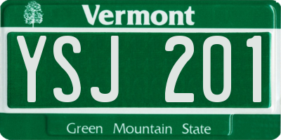 VT license plate YSJ201