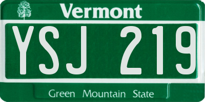 VT license plate YSJ219