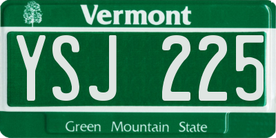 VT license plate YSJ225