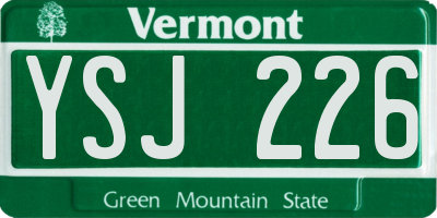 VT license plate YSJ226